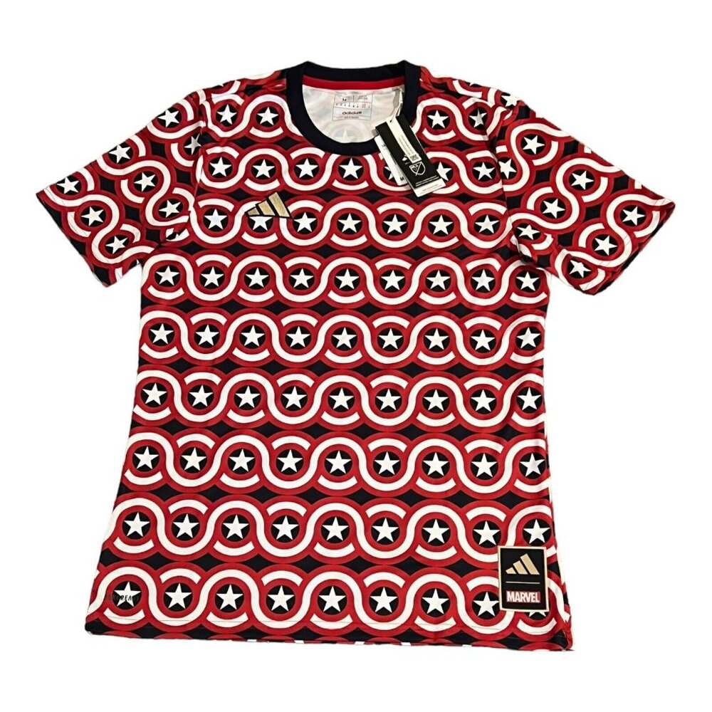Adidas MLS x Marvel Captain America Pre-Match Soccer Jersey Men's Medium HT3237